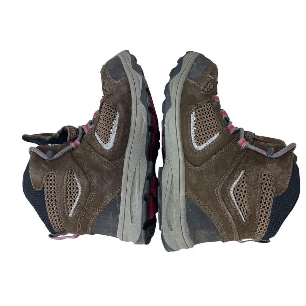 Vasque Breeze Hiking Boots Youth 4 Brown Suede UltraDry Waterproof Elastic Laces